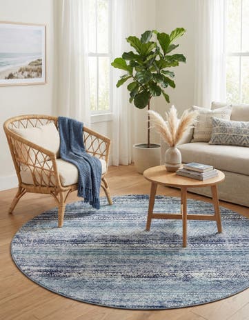 Blue Malibu Round Rug