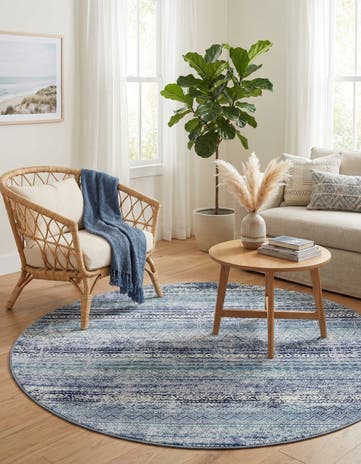 Blue Malibu Round Rug