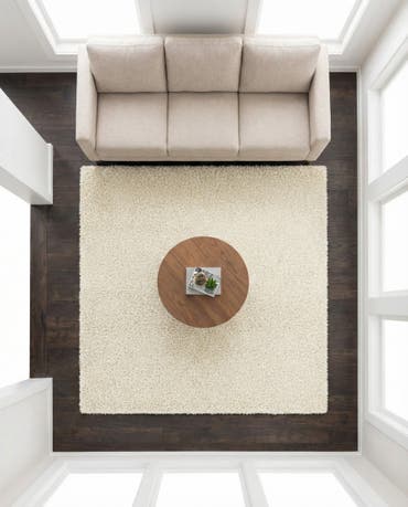  7' x 7' Comfort Solid Shag Square Rug