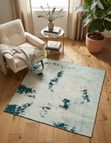 4' x 4' 3 Hand Knotted Ultra Vintage Persian Wool Square Rug