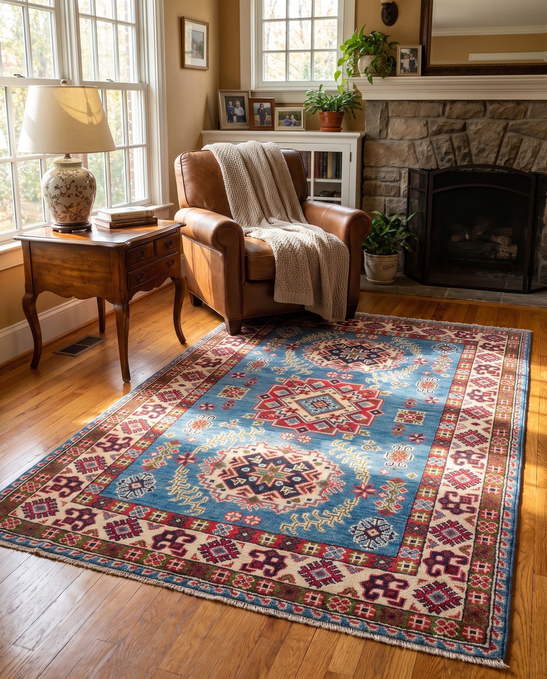 3' 3 x 5' Hand Knotted Kazak Rug