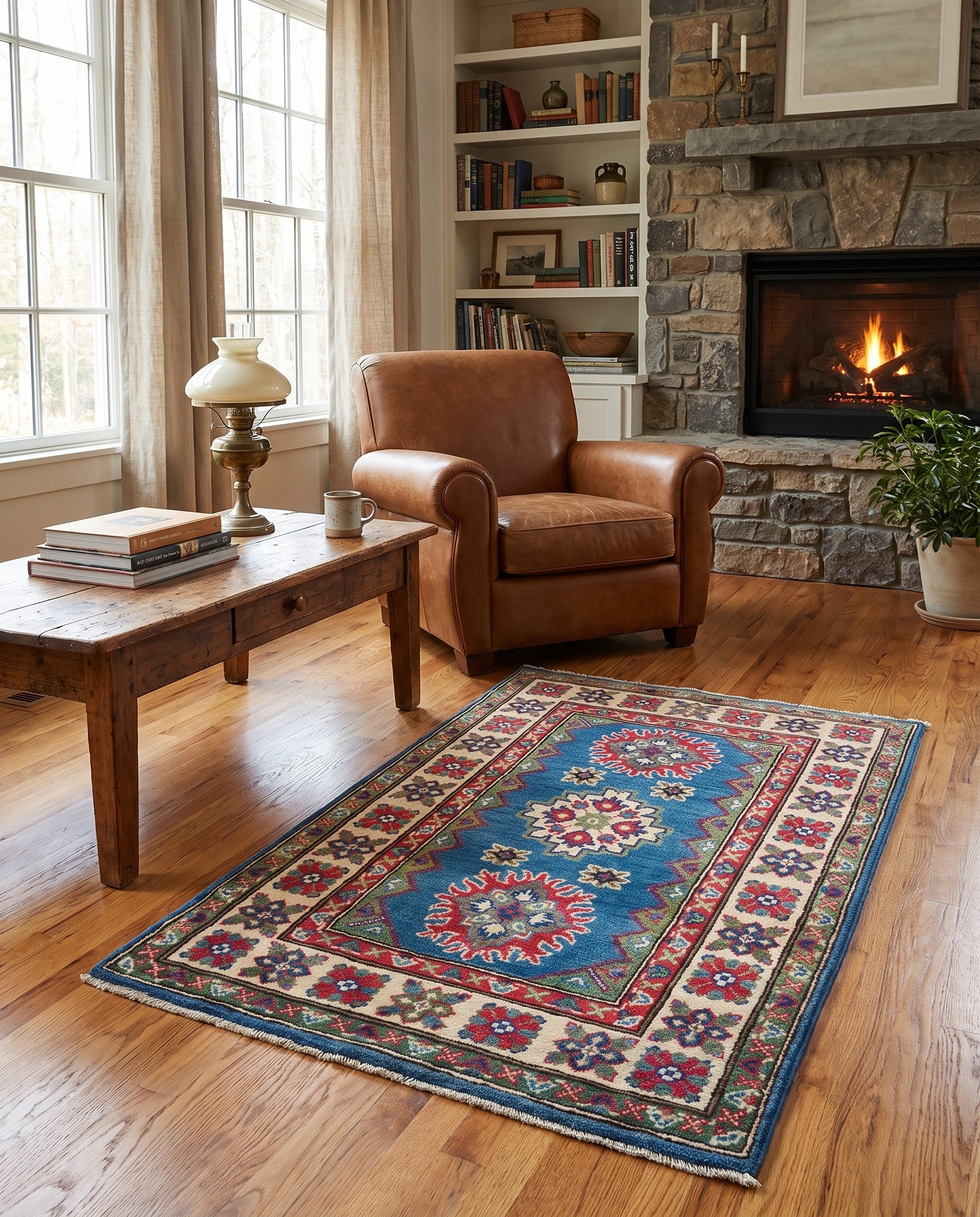2' 7 x 4' 3 Hand Knotted Kazak Rug