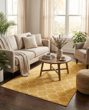  5' 3 x 8' Lattice Frieze Rug