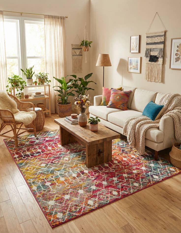 Detail image of 6' x 6' Moroccan Trellis Square Rug