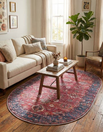 4' x 6' Washable Maahru Oval Rug