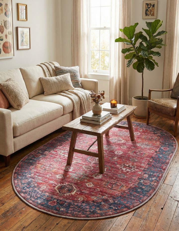 4' x 6' Washable Maahru Oval Rug