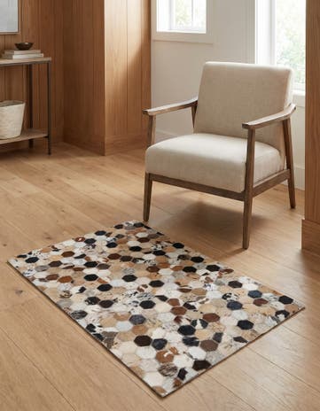 2' x 3' Cowhide Leather Rug