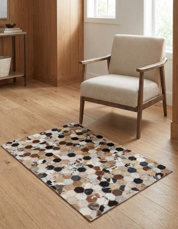 2' x 3' Cowhide Leather Rug
