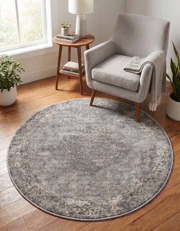Gray Oregon Round Rug