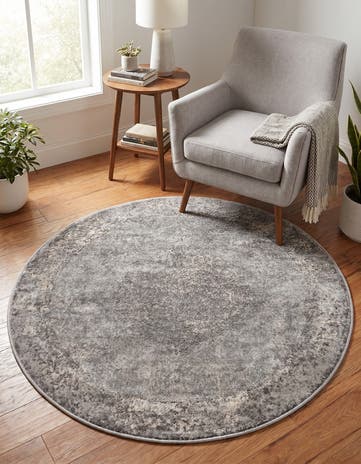 Gray Oregon Round Rug