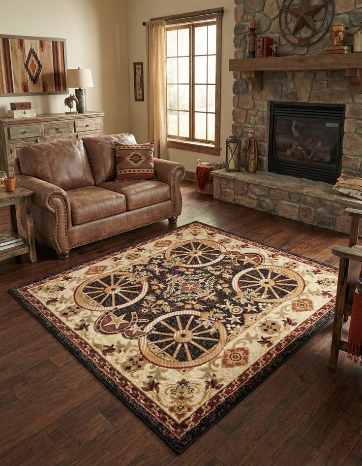 Detail image of 5' 3 x 5' 3 Pioneer Square Rug