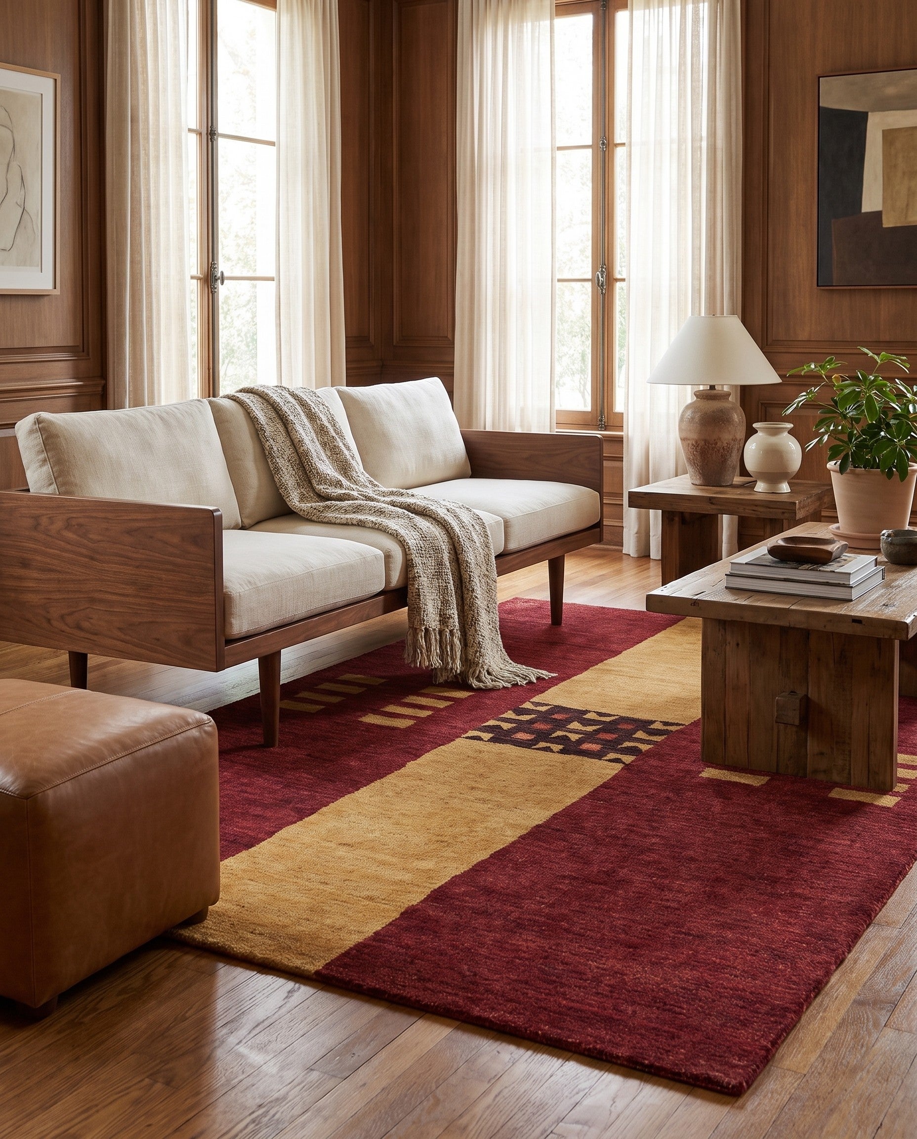 4' 9 x 6' 9 Hand Knotted Ziegler Modern Rug