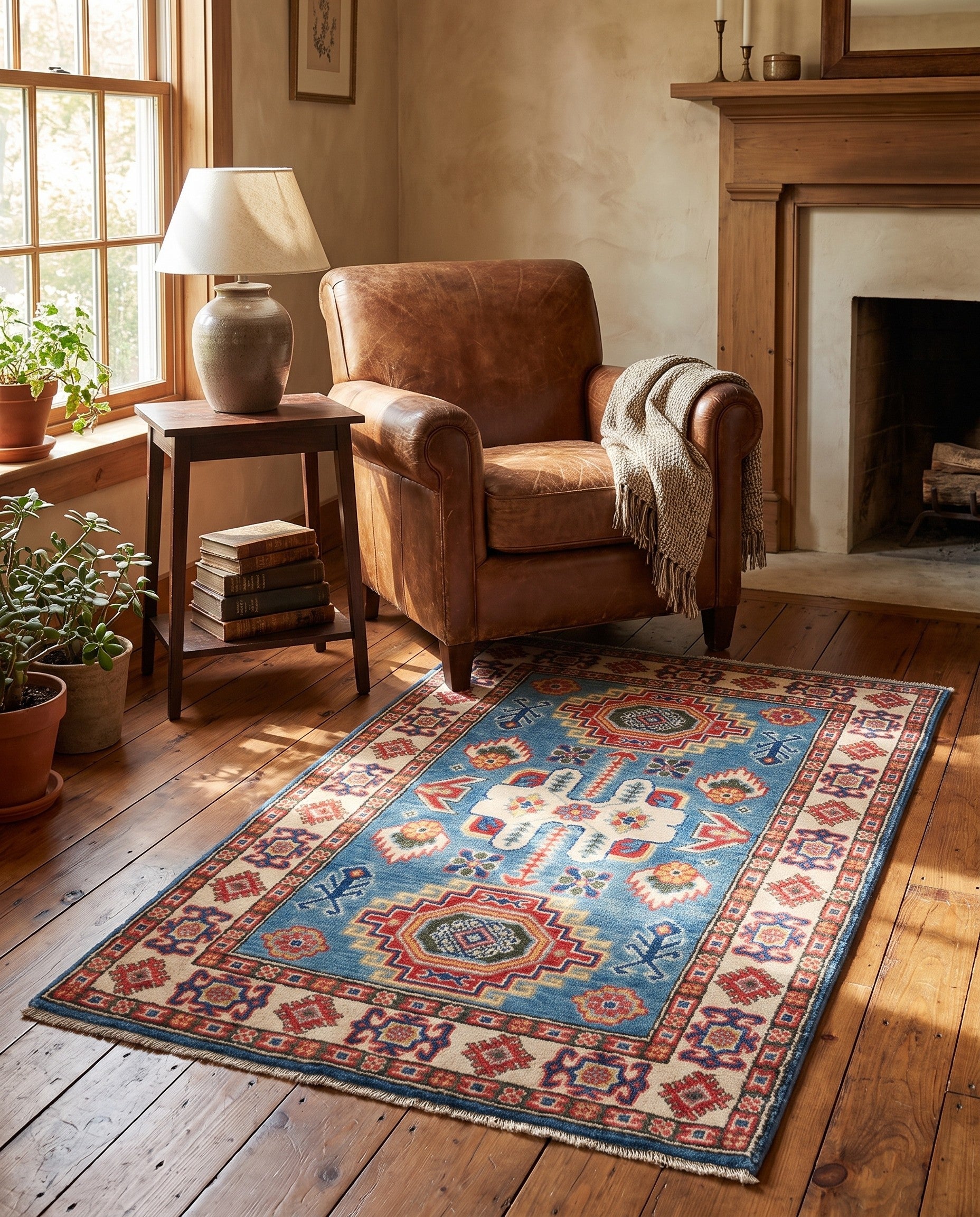 2' 7 x 4' 2 Hand Knotted Kazak Rug