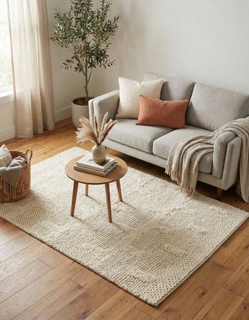 4' 1 x 6' 1 Hand Woven Lana New Zealand Wool Rug