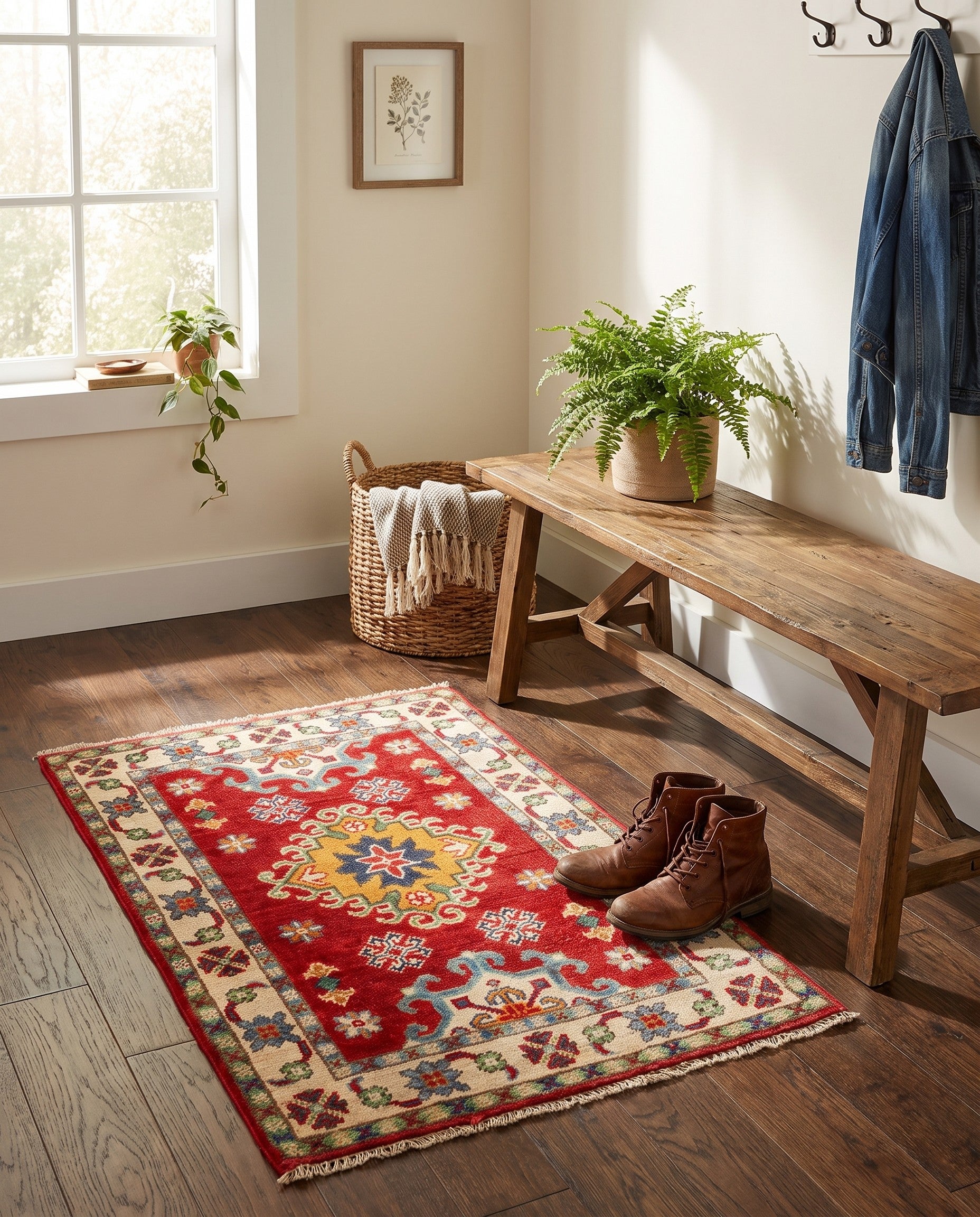 1' 11 x 2' 11 Hand Knotted Kazak Rug