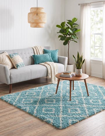 5' 3 x 5' 3 Lattice Shag Square Rug