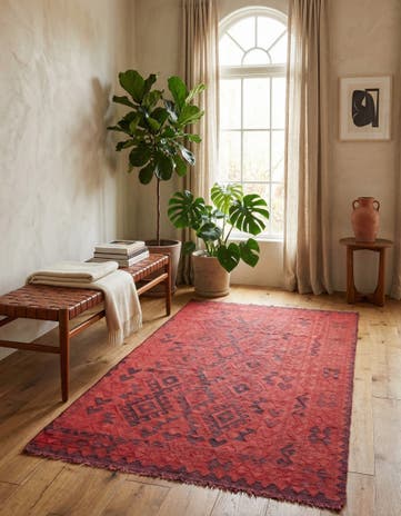 4' 10 x 8' Hand Woven Kilim Fars Wool Rug