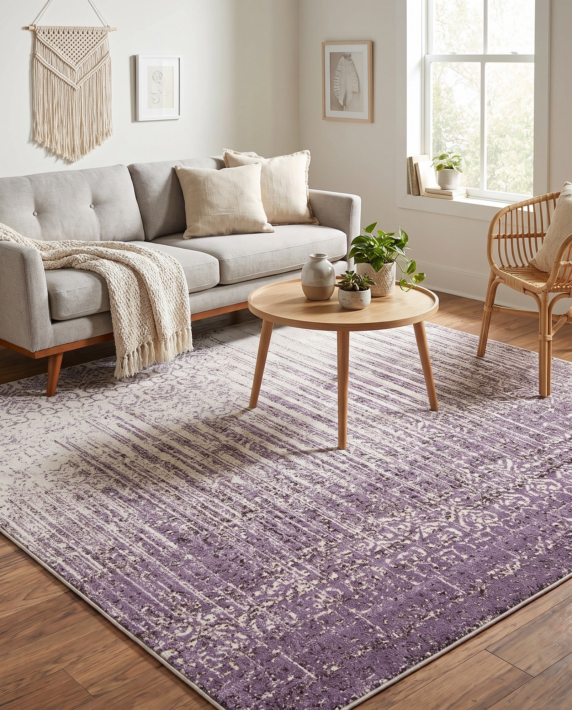 Purple Angelica Square Rug