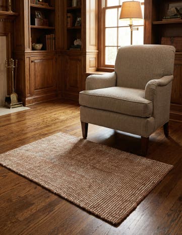 Cocoa Bean Brown Hand Woven Jill Zarin English Manor Wool Rug