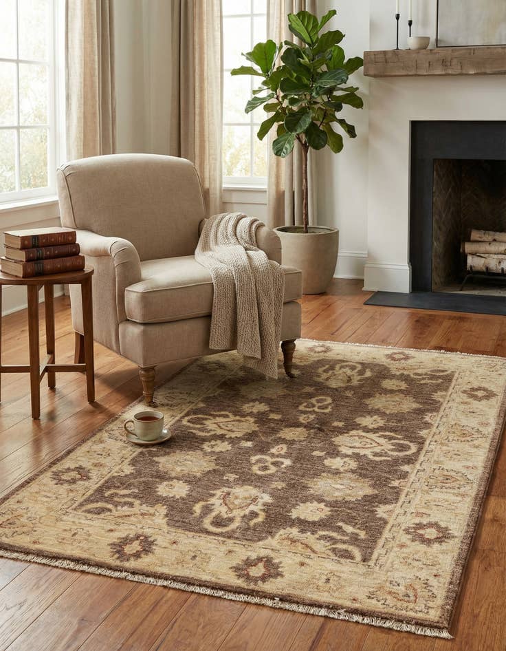 Detail image of 3' 3 x 4' 10 Hand Knotted Peshawar Ziegler Rug