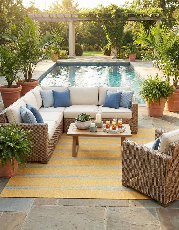 Detail image of 10' 8 x 10' 8 Easy-Clean Jill Zarin Anguilla Indoor / Outdoor Square Rug