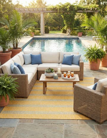10' 8 x 10' 8 Easy-Clean Jill Zarin Anguilla Indoor / Outdoor Square Rug