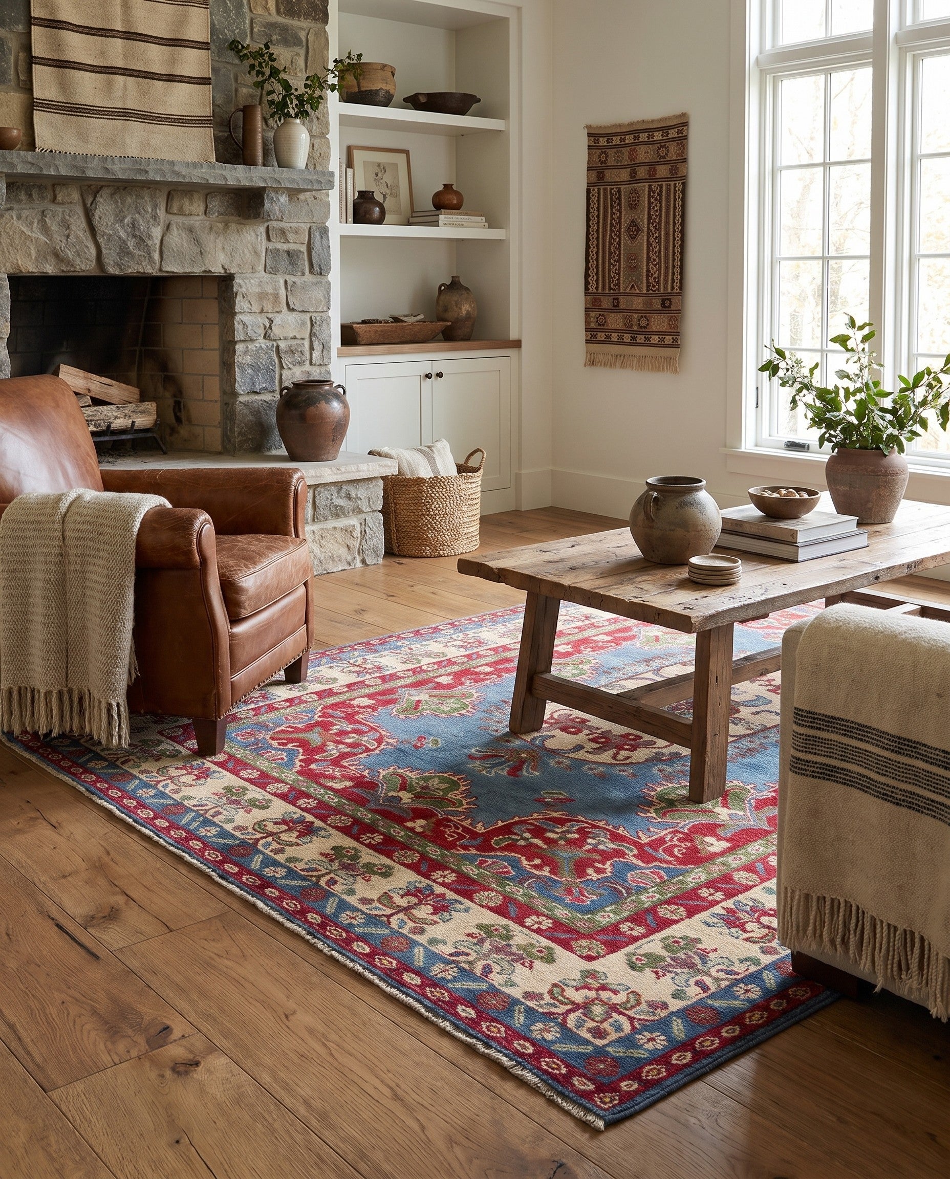 170cm x 225cm Hand Knotted Kazak Rug