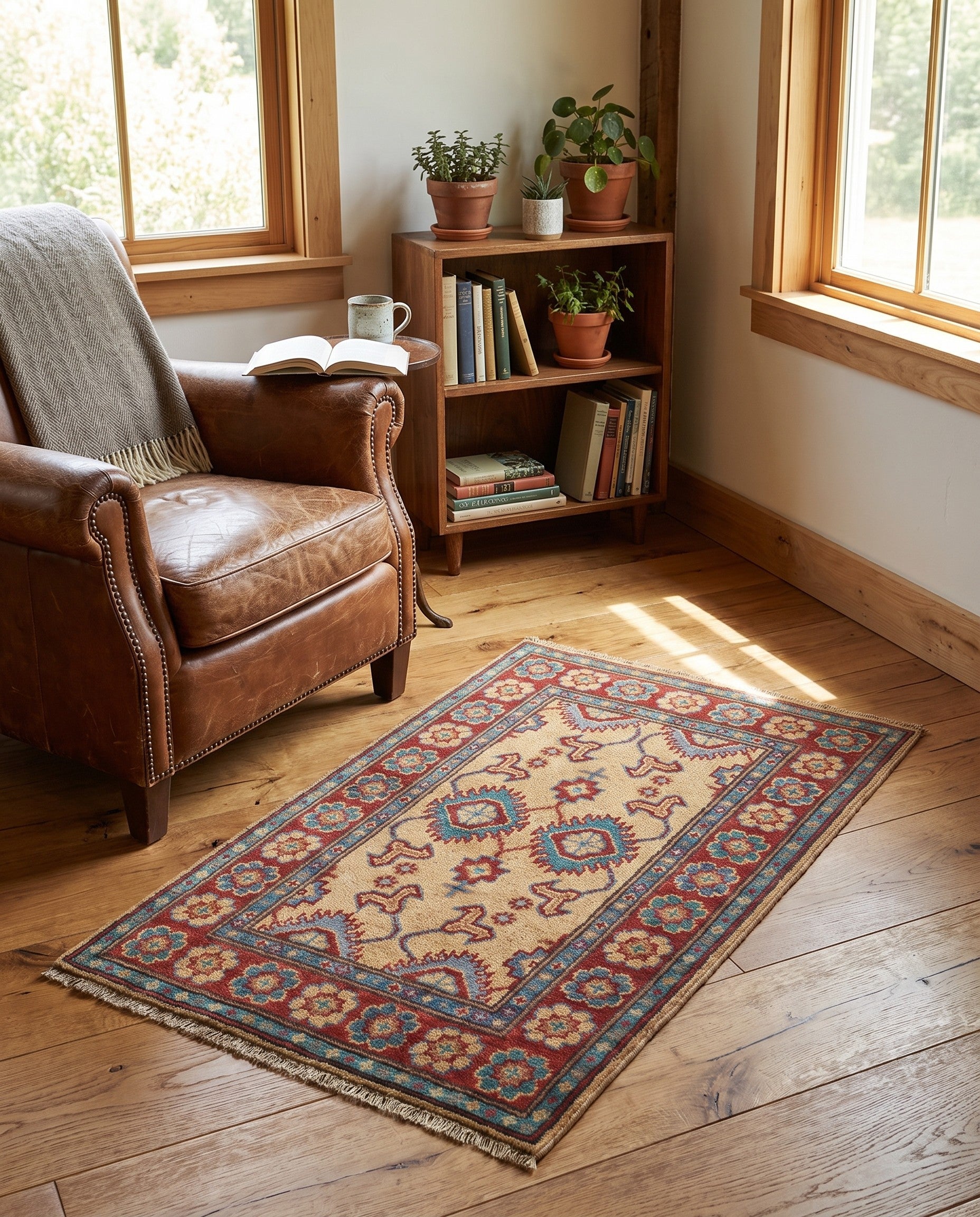 2' x 3' 1 Hand Knotted Kazak Rug