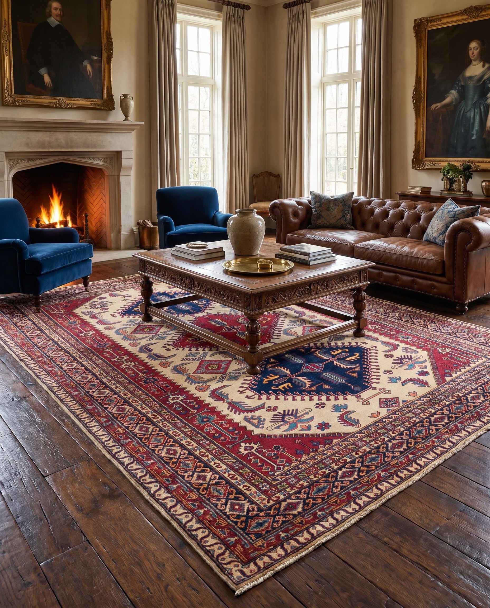 7' 5 x 9' 8 Hand Knotted Shirvan Rug