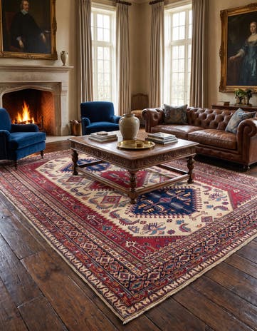 7' 5 x 9' 8 Hand Knotted Shirvan Rug