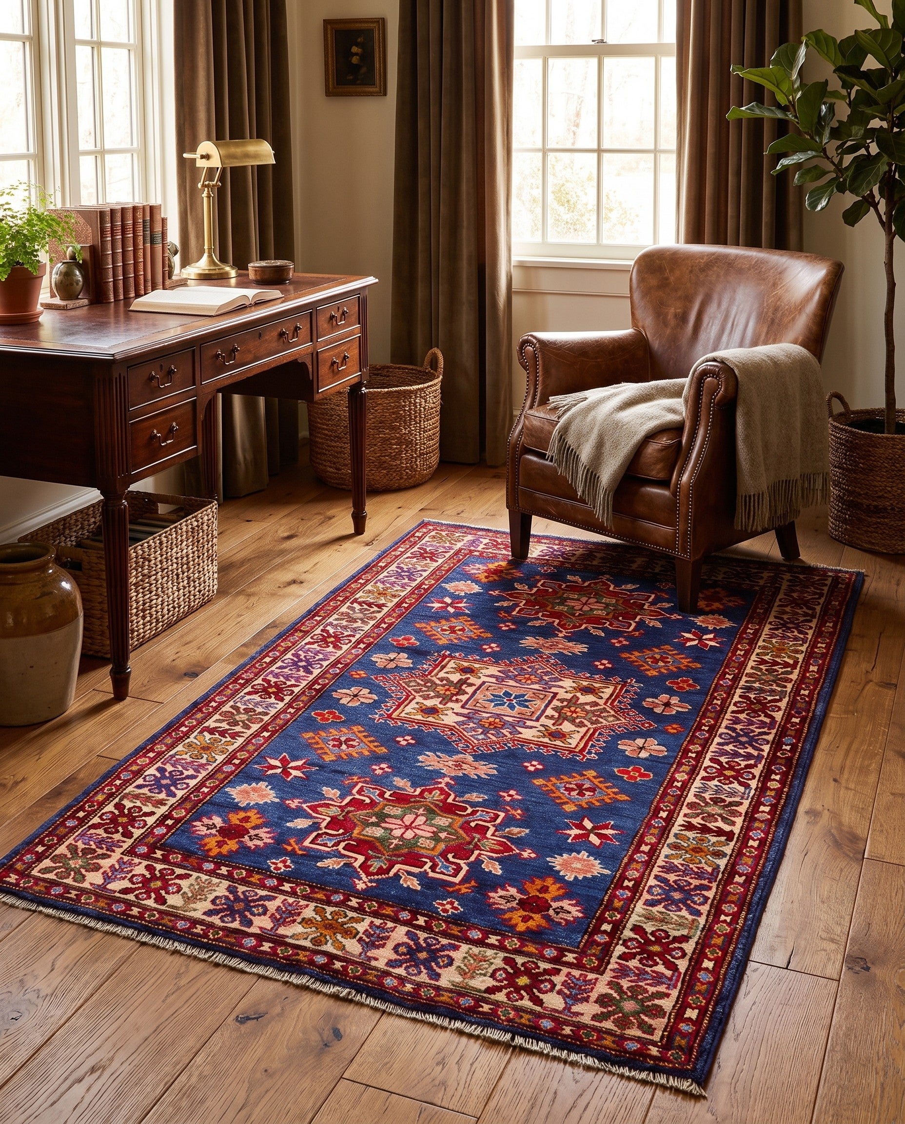 3' x 4' 8 Hand Knotted Kazak Rug
