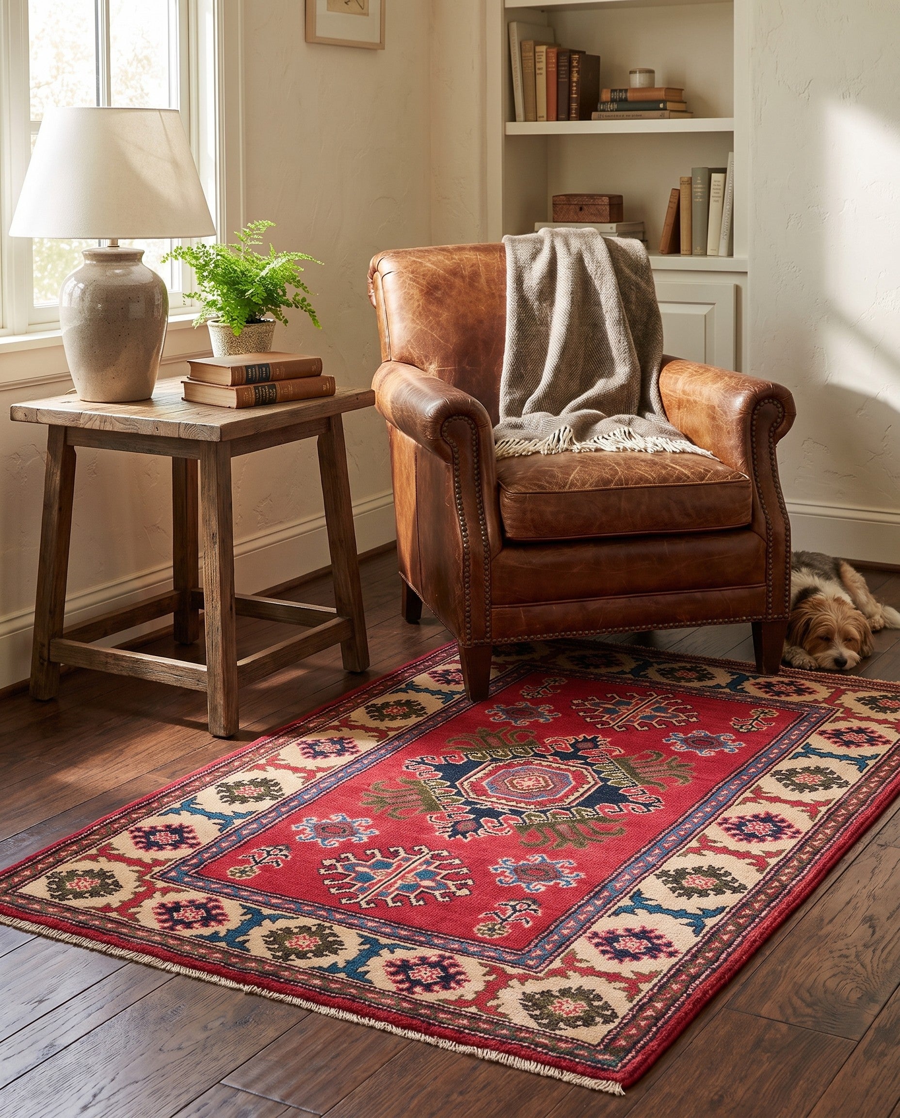 2' 7 x 4' Hand Knotted Kazak Rug