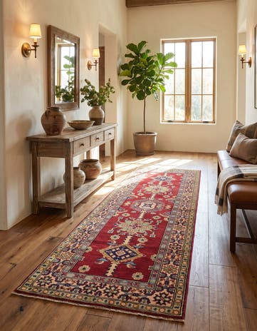 2' 9 x 8' 6 Hand Knotted Kazak Runner Rug