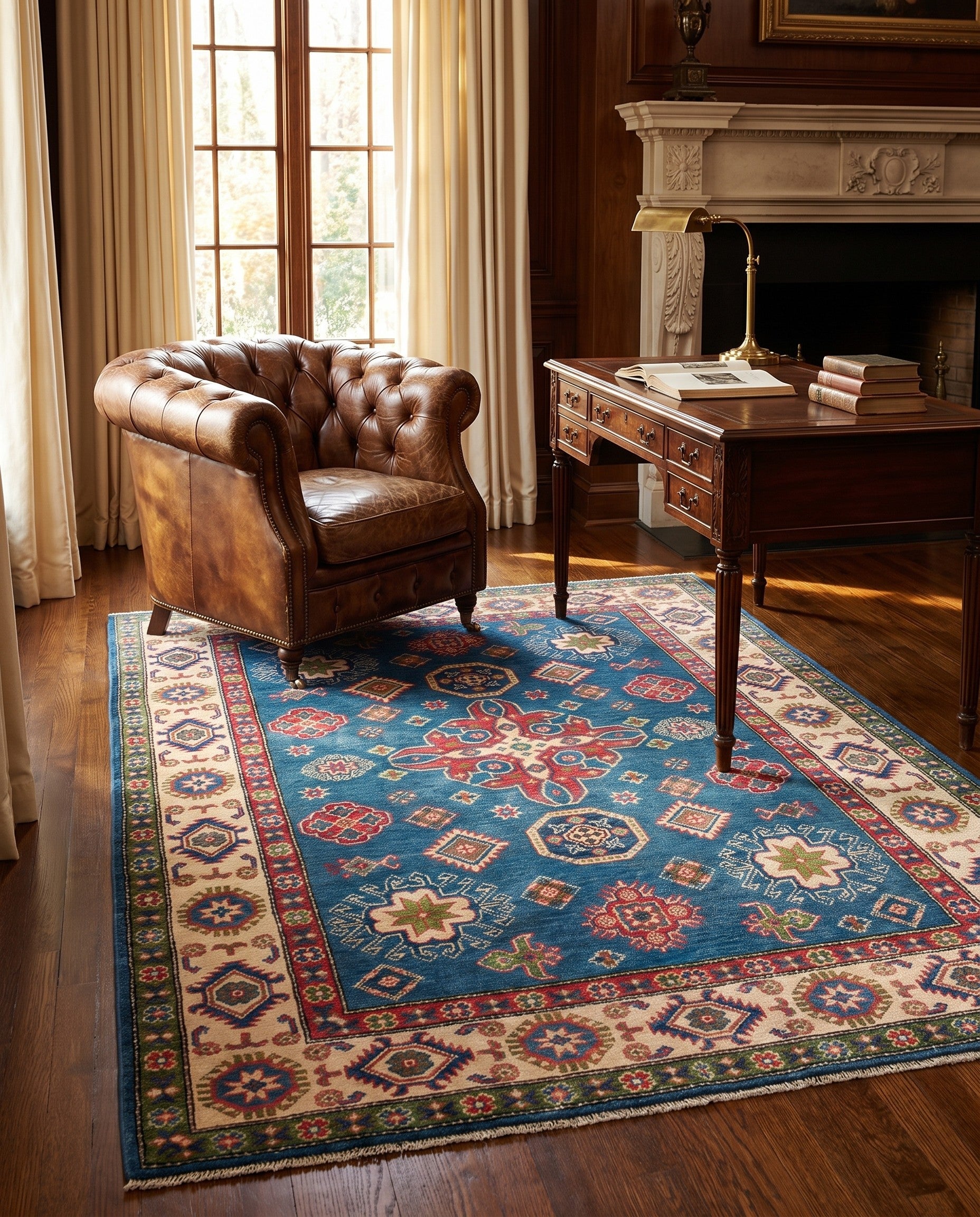 4' 10 x 7' 2 Hand Knotted Kazak Rug