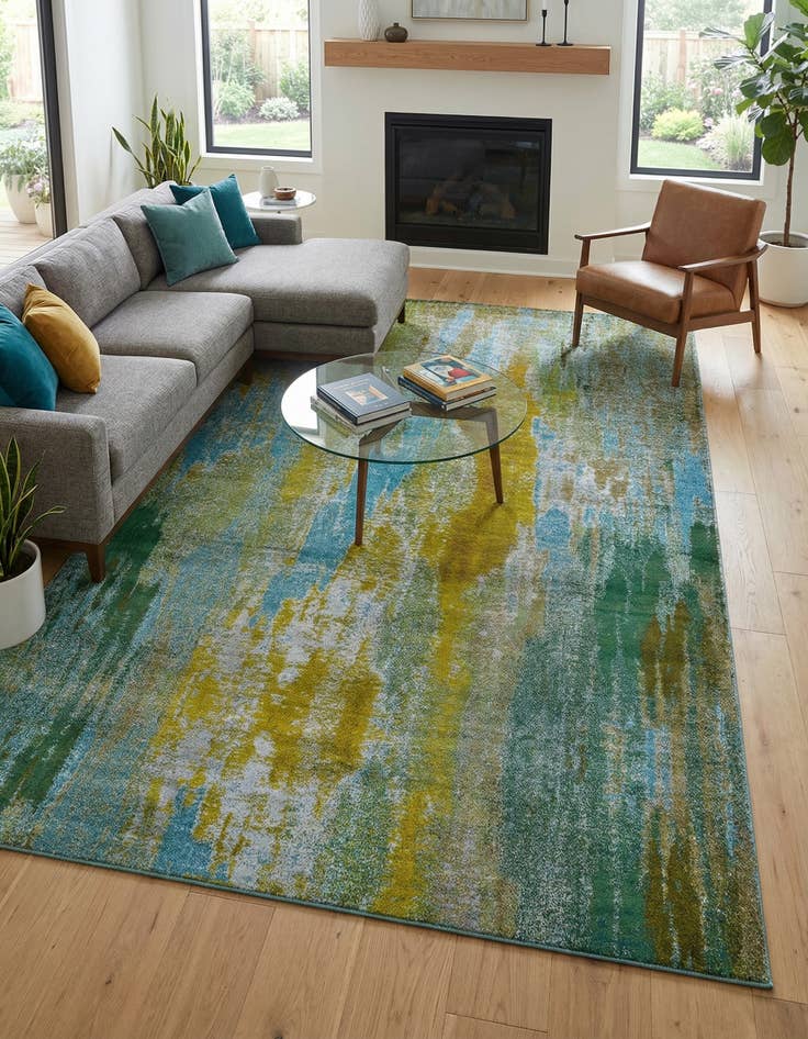 Detail image of 10' 6 x 16' 5  Washable Barcelona Rug