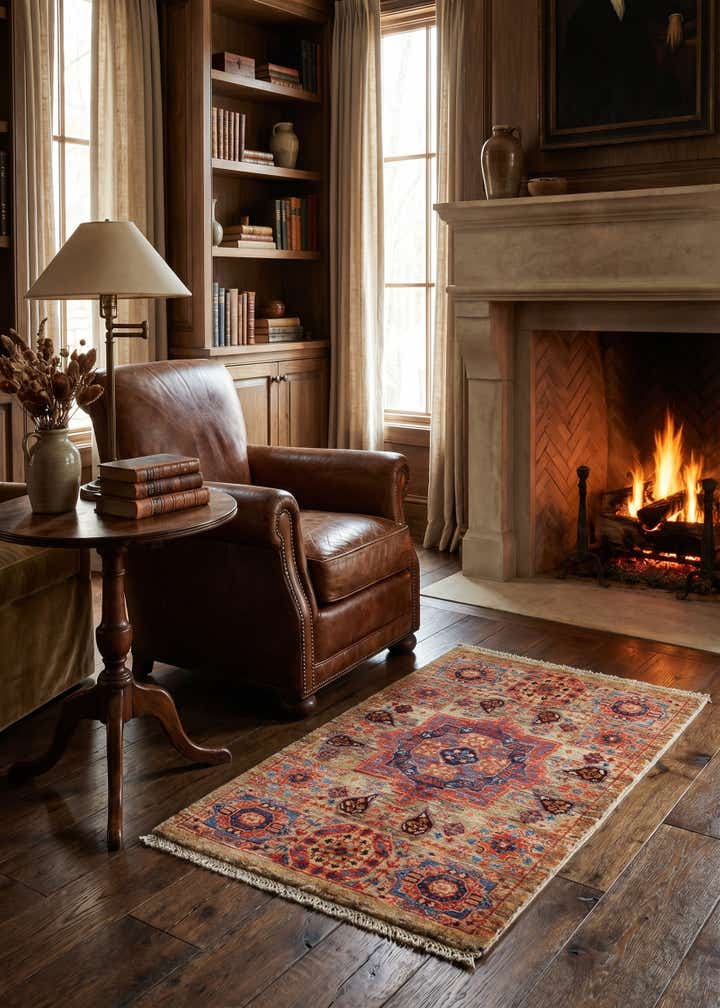 2' x 3' 3 Hand Knotted Mamluk Ziegler Rug