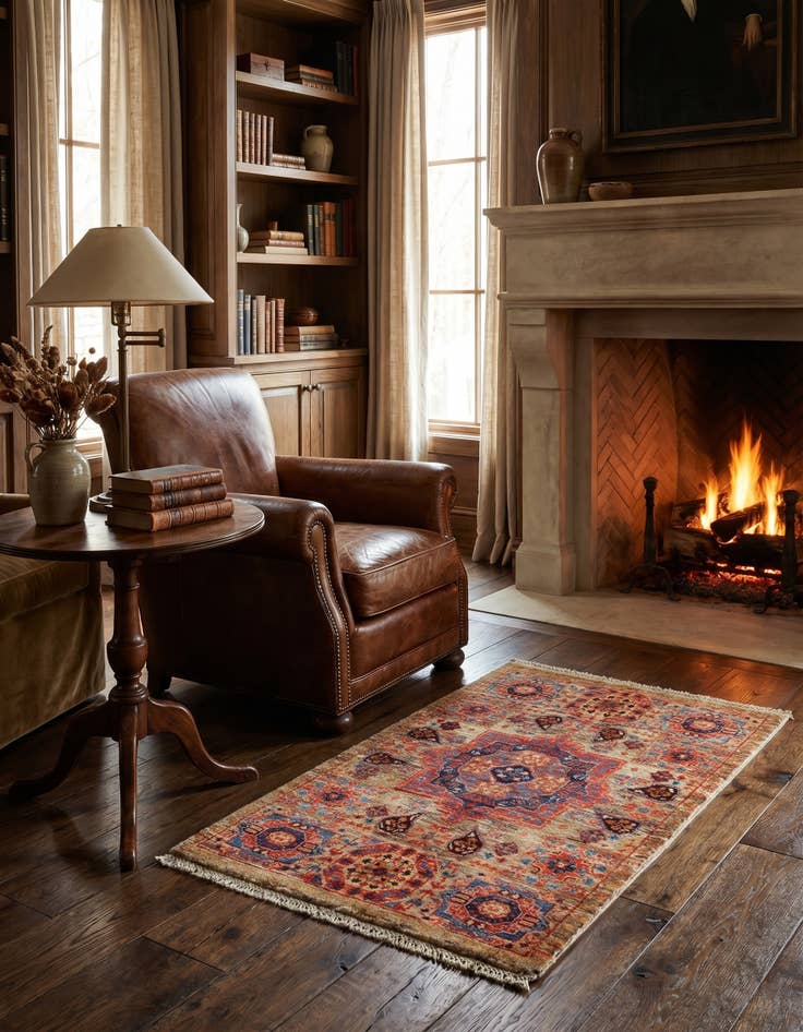 Detail image of 2' x 3' 3 Hand Knotted Mamluk Ziegler Rug