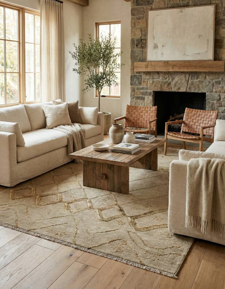 Detail image of 6' 6 x 7' 9 Hand Knotted Darya Wool Square Rug