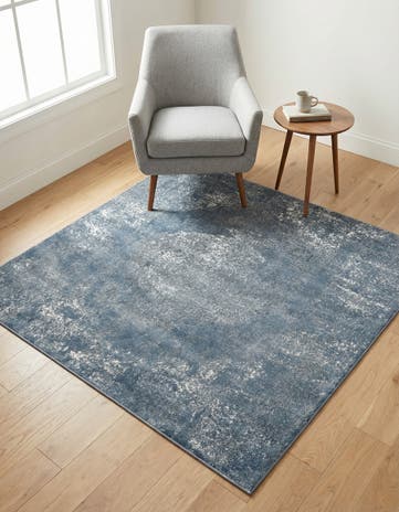 Blue Oregon Square Rug