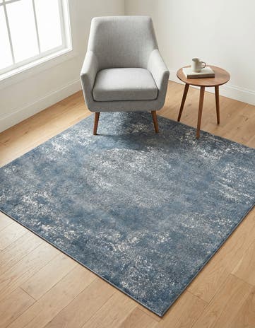 Blue Oregon Square Rug