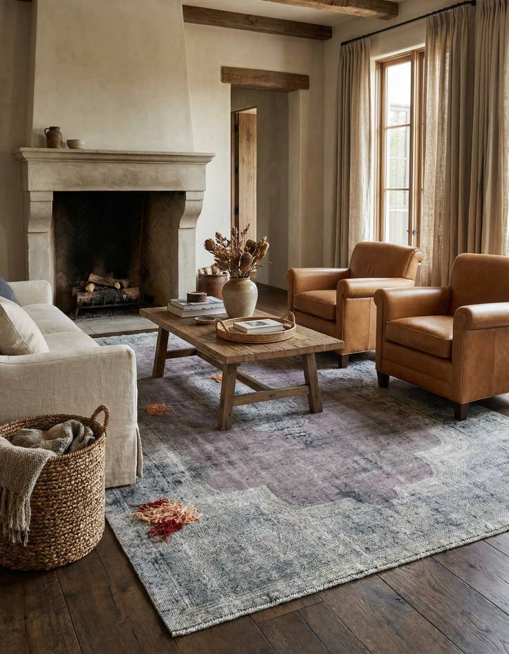 Detail image of 6' 1 x 9' 5 Hand Knotted Ultra Vintage Persian Wool Rug