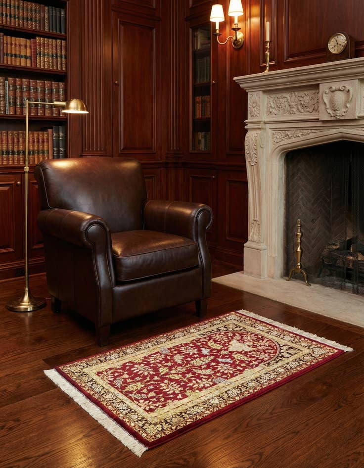 Detail image of 2' 7 x 3' 10 Ghom Silk Rug