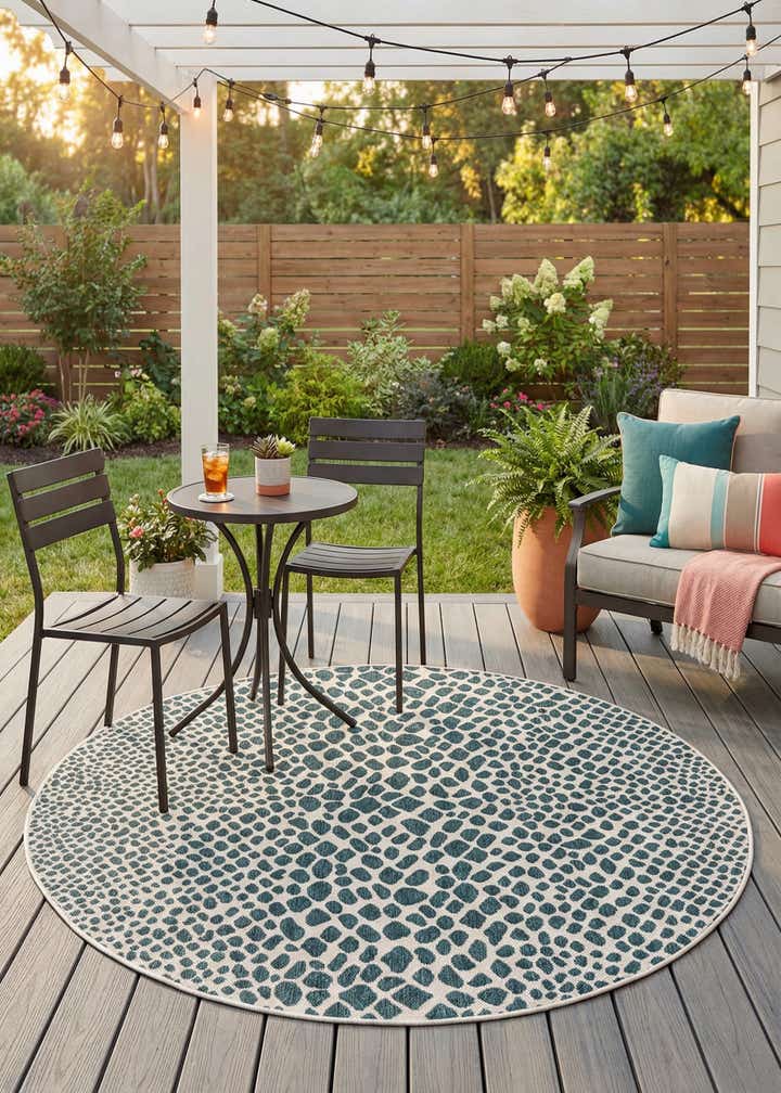 5' 3 x 5' 3 Easy-Clean Jill Zarin Indoor / Outdoor Round Rug