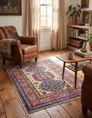 2' 9 x 4' 3 Hand Knotted Kazak Rug
