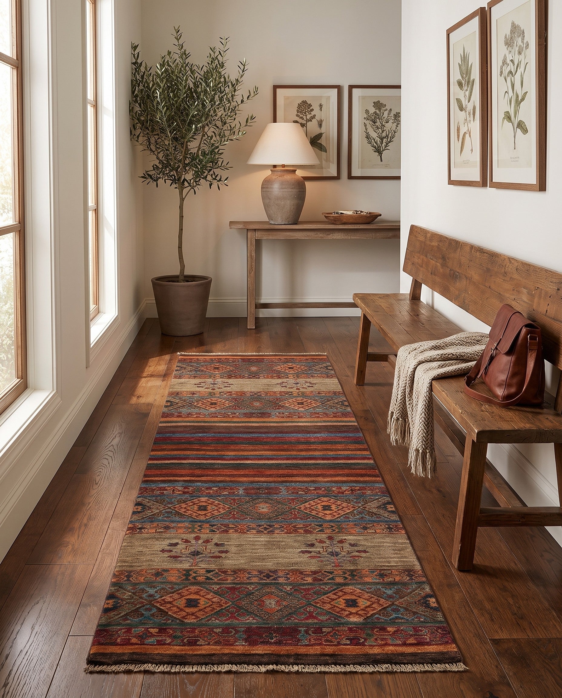 2' 9 x 8' 4 Hand Knotted Kazak Runner Rug