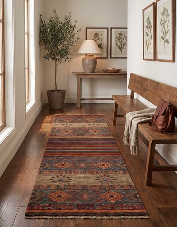 2' 9 x 8' 4 Hand Knotted Kazak Runner Rug