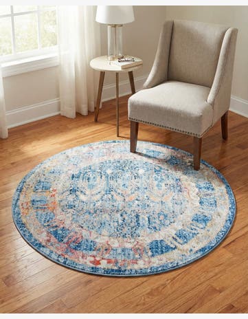 Blue Williamsburg Round Rug