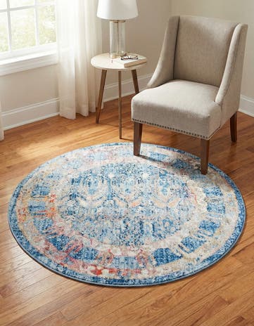 Blue Brooklyn Round Rug