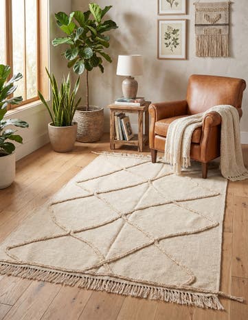 3' 6 x 4' 10 Hand Knotted Moroccan Wool Rug