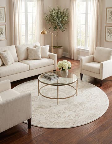 Ivory Finsbury Round Rug
